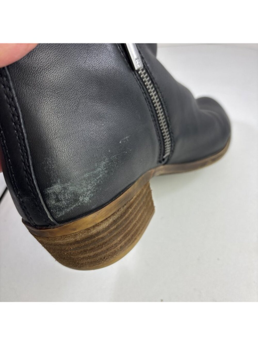 Lucky Brand Basel Black Leather Ankle Booty Shoes Womens Size 10 EU40 - Picture 6 of 7